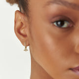 14k Leaf Shape Hoop Charm Ferkos Fine Jewelry