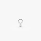 14k Single Baguette Hoop Charm 14K White Gold Ferkos Fine Jewelry