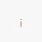 14k Diamond Spike Hoop Charm 14K Rose Gold Ferkos Fine Jewelry