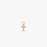 14k Diamond Cross Hoop Charm 14K Rose Gold Ferkos Fine Jewelry
