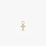 14k Diamond Cross Hoop Charm 14K Gold Ferkos Fine Jewelry