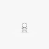 14k Double Baguette Hoop Charm 14K White Gold Ferkos Fine Jewelry