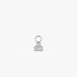 14k Tri Bezel Hoop Charm 14K White Gold Ferkos Fine Jewelry