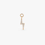 14k Diamond Lightning Hoop Charm 14K Rose Gold Ferkos Fine Jewelry