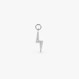 14k Diamond Lightning Hoop Charm 14K White Gold Ferkos Fine Jewelry
