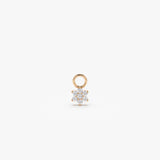 14k Diamond Flower Hoop Charm 14K Rose Gold Ferkos Fine Jewelry