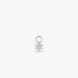 14k Diamond Flower Hoop Charm 14K White Gold Ferkos Fine Jewelry