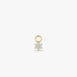 14k Diamond Flower Hoop Charm 14K Gold Ferkos Fine Jewelry
