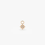 14k Diamond Star Hoop Charm 14K Rose Gold Ferkos Fine Jewelry
