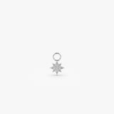 14k Diamond Star Hoop Charm 14K White Gold Ferkos Fine Jewelry