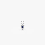 14k Gold Evil Eye Hoop Charm 14K White Gold Ferkos Fine Jewelry