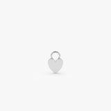 14k Flat Heart Hoop Charm 14K White Gold Ferkos Fine Jewelry