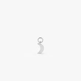 14k Solid Crescent Hoop Charm 14K White Gold Ferkos Fine Jewelry