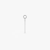 14k Solid Bar Hoop Charm 14K White Gold Ferkos Fine Jewelry