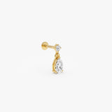 14K Gold Pear Lab Grown Diamond Dangle Flat Back Stud – 0.19 CTW Ferkos Fine Jewelry