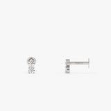 14K Gold Double Round Lab Grown Diamond Flat Back Stud – 0.05 CTW 14k White Gold Ferkos Fine Jewelry