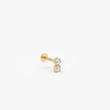 14K Gold Double Round Lab Grown Diamond Flat Back Stud – 0.05 CTW Ferkos Fine Jewelry