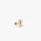 14K Gold Crescent Moon Lab Grown Diamond Flat Back Stud – 0.05 CTW Ferkos Fine Jewelry