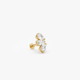 14K Gold Triple Pear Lab Grown Diamond Flat Back Stud – 0.30 CTW Ferkos Fine Jewelry
