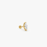 14K Gold Marquise Lab Grown Diamond Flat Back Stud – 0.17 CTW Ferkos Fine Jewelry