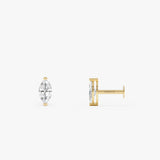 14K Gold Marquise Lab Grown Diamond Flat Back Stud – 0.17 CTW 14k Gold Ferkos Fine Jewelry