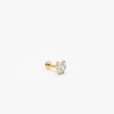 14K Gold Double Marquise Lab Grown Diamond Flat Back Stud – 0.08 CTW Ferkos Fine Jewelry