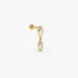 14K Gold Marquise Lab Grown Diamond Dangle Flat Back Stud – 0.12 CTW Ferkos Fine Jewelry