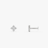 14K Gold Lab Grown Diamond Cluster Flat Back Stud – 0.06 CTW 14k White Gold Ferkos Fine Jewelry