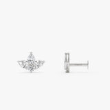 14K Gold Pear Lab Grown Diamond Cluster Flat Back Stud – 0.28 CTW 14k White Gold Ferkos Fine Jewelry