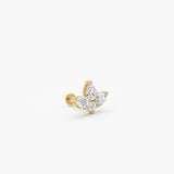 14K Gold Pear Lab Grown Diamond Cluster Flat Back Stud – 0.28 CTW Ferkos Fine Jewelry