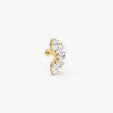 14K Gold Pear Lab Grown Diamond Cluster Flat Back Stud – 0.50 CTW Ferkos Fine Jewelry