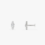 14K Gold Round Lab Grown Diamond Cluster Flat Back Stud – 0.12 CTW 14k White Gold Ferkos Fine Jewelry