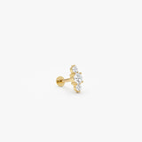 14K Gold Round Lab Grown Diamond Cluster Flat Back Stud – 0.12 CTW Ferkos Fine Jewelry