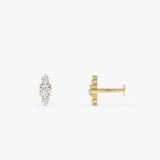 14K Gold Round Lab Grown Diamond Cluster Flat Back Stud – 0.12 CTW 14k Gold Ferkos Fine Jewelry