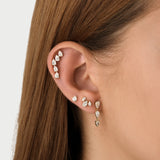 14K Gold Pear Lab Grown Diamond Bezel Flat Back Stud – 0.10 CTW Ferkos Fine Jewelry