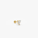 14K Gold Pear & Round Lab Grown Diamond Flat Back Stud – 0.10 CTW Ferkos Fine Jewelry