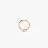 14K Gold Diamond Star Eternity Hoop Earring