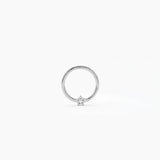 14K Gold Diamond Star Eternity Hoop Earring