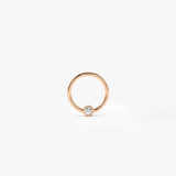 14K Gold Bezel Diamond Cartilage Hoop (Conch, Helix, Tragus)