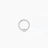 14K Gold Bezel Diamond Cartilage Hoop (Conch, Helix, Tragus)