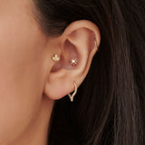 14K Gold Diamond Teardrop Cartilage Hoop (Conch, Helix, Tragus) Ferkos Fine Jewelry