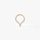 14K Gold Diamond Teardrop Cartilage Hoop (Conch, Helix, Tragus)