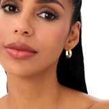 14k Diamond Cut Tetured Hoop Earrings Ferkos Fine Jewelry