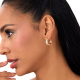 14k Diamond Cut Tetured Hoop Earrings Ferkos Fine Jewelry