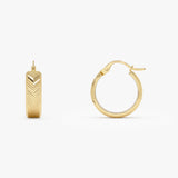 14k Diamond Cut Tetured Hoop Earrings Ferkos Fine Jewelry