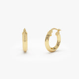 14k Mirror Finish Hoop Earrings 14K Gold Ferkos Fine Jewelry