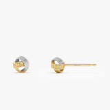 14k Two-Tone Gold Knot Earrings Ferkos Fine Jewelry