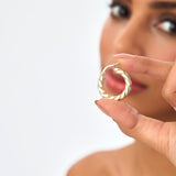 14k Bold Braided Hoop Earrings for Women Ferkos Fine Jewelry