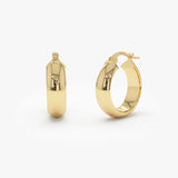 14k Gold 6MM Wide Hoops 14K Gold Ferkos Fine Jewelry