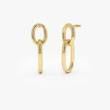 14k Double Link Dangle Earrings 14K Gold Ferkos Fine Jewelry